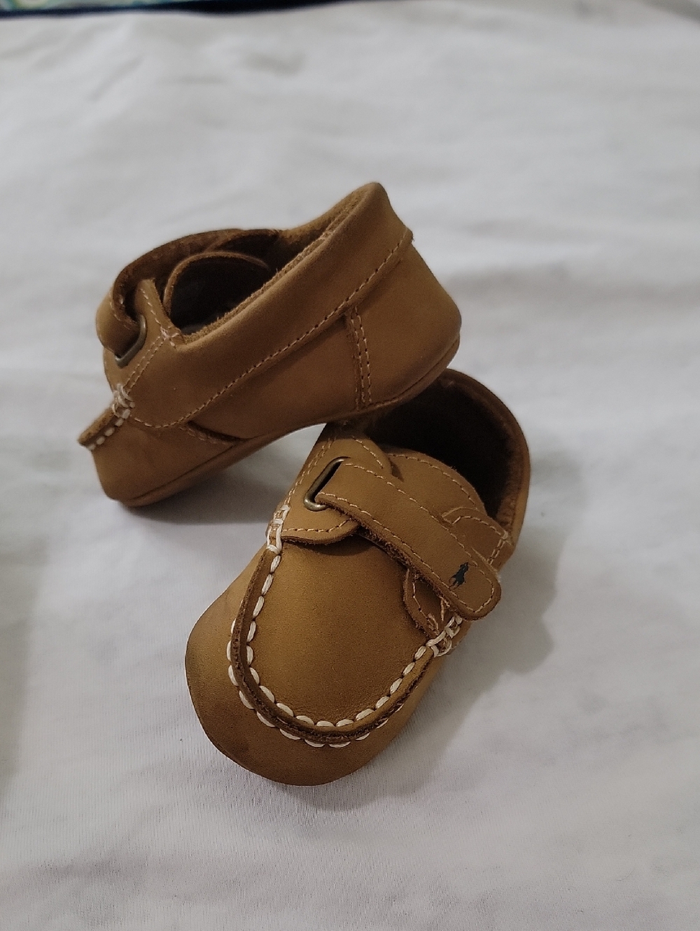 Polo by Ralph Lauren Tan Moccasin-Style Baby Walker Shoes
